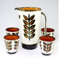 set modernist pentru servirea apei. majolica. atelier Boch Frères . Belgia 1966